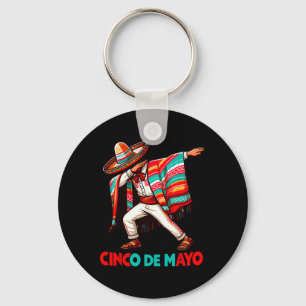 Dabbing Mexican Poncho Cinco De Mayo Fiesta  Key Ring