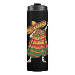Dabbing Mexican Poncho Cinco De Mayo Fiesta Party Thermal Tumbler