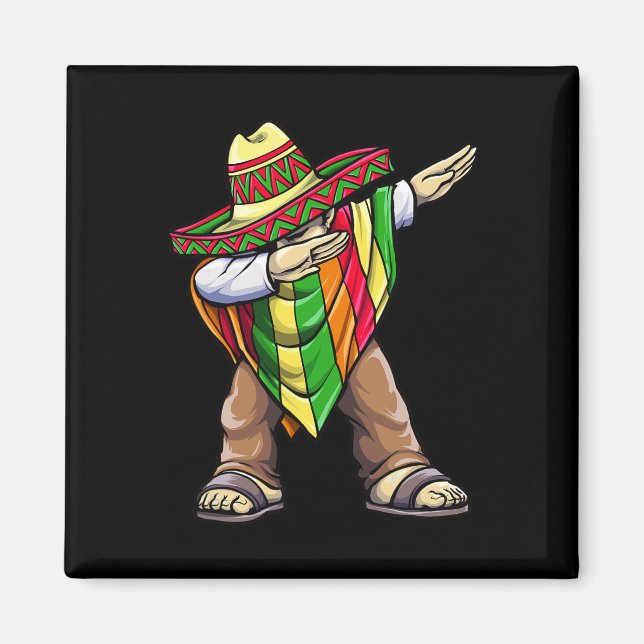 Dabbing Mexican Poncho Cinco De Mayo  Magnet (Front)