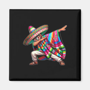 Dabbing Mexican Poncho Cinco De Mayo Men Sombrero  Magnet