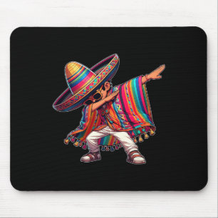 Dabbing Mexican Poncho Cinco De Mayo Men Sombrero Mouse Pad