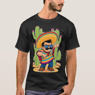 Dabbing Mexican Poncho Cinco de Mayo Men Sombrero  T-Shirt