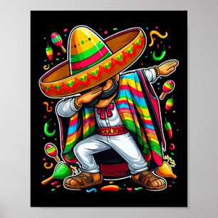 Dabbing Mexican Poncho Cinco De Mayo  Poster