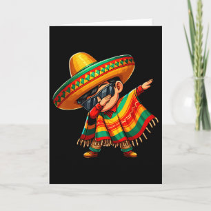 Dabbing Mexican Poncho Cinco De Mayo Sombrero Boys Card