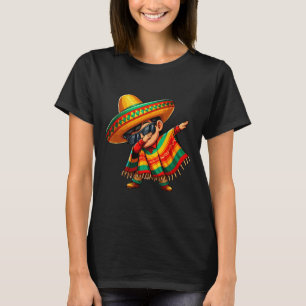Dabbing Mexican Poncho Cinco De Mayo Sombrero Boys T-Shirt