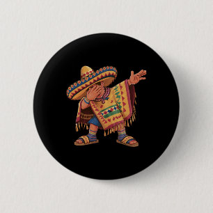 Dabbing Mexican Poncho Dab Dance Cinco De Mayo Gif 6 Cm Round Badge