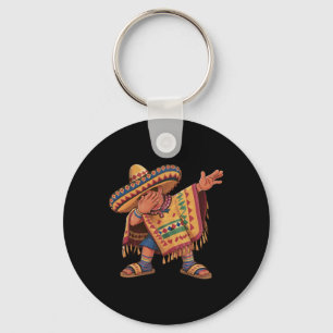 Dabbing Mexican Poncho Dab Dance Cinco De Mayo Gif Key Ring