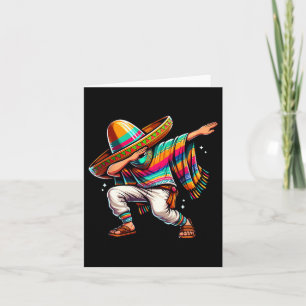 Dabbing Mexican Poncho Sombrero Dab Boy Fiesta Cin Card