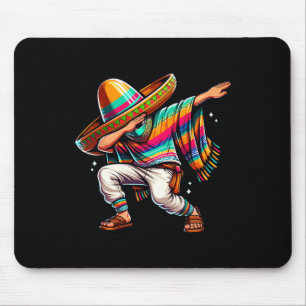 Dabbing Mexican Poncho Sombrero Dab Boy Fiesta Cin Mouse Pad