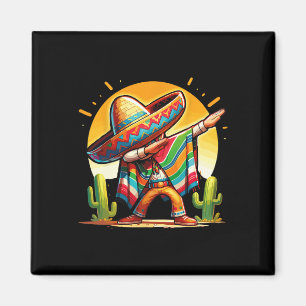 Dabbing Mexican Poncho Sombrero Dab Dance Cinco De Magnet
