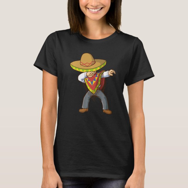 Dabbing Mexican Sombrero Poncho Premium T-Shirt (Front)