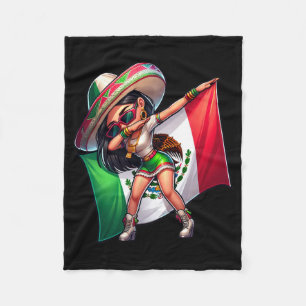Dabbing Mexican Woman Fleece Blanket