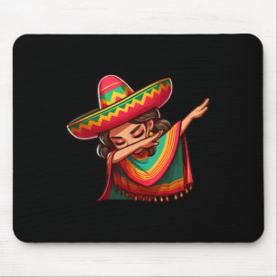 Dabbing Mexican Woman Poncho Cinco De Mayo Girl So Mouse Pad