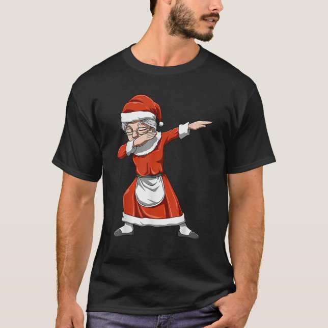 Dabbing Mrs Santa Claus Christmas Themed Gift Dabb T-Shirt (Front)