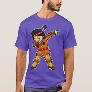 Dabbing Native American Pilgrim Happy Thanksgiving T-Shirt