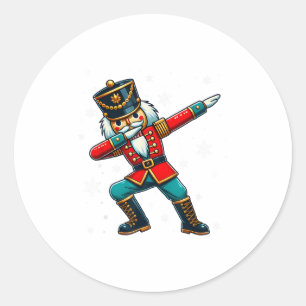 Dabbing Nutcracker Christmas Costume Matching Fami Classic Round Sticker
