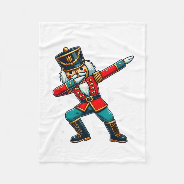 Dabbing Nutcracker Christmas Costume Matching Fami Fleece Blanket (Front)
