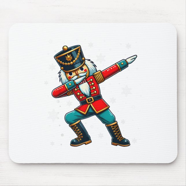 Dabbing Nutcracker Christmas Costume Matching Fami Mouse Pad (Front)