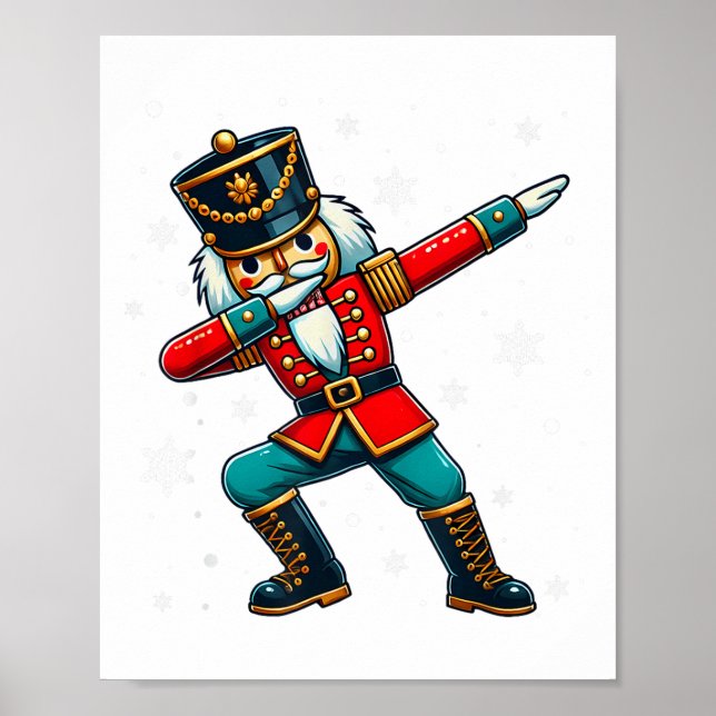 Dabbing Nutcracker Christmas Costume Matching Fami Poster (Front)