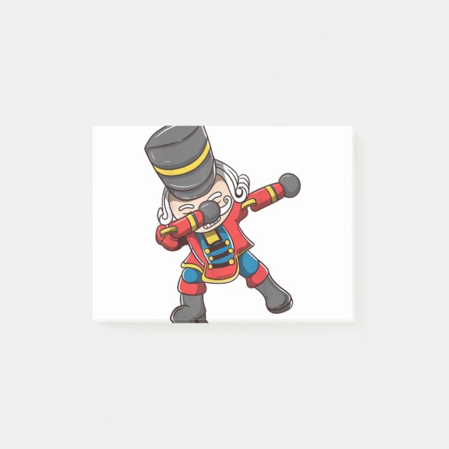 Dabbing nutcracker squad matching christmas post-it notes (Front)