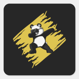 Dabbing Panda Bear Cute Animal Funny Love Gift Square Sticker