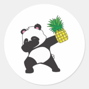 Dabbing Panda Bear Pineapple Aloha Beach Hawaiian Classic Round Sticker
