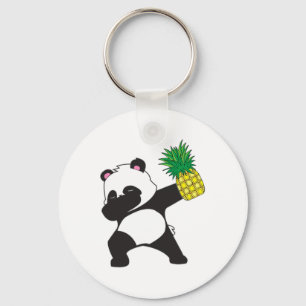 Dabbing Panda Bear Pineapple Aloha Beach Hawaiian Key Ring