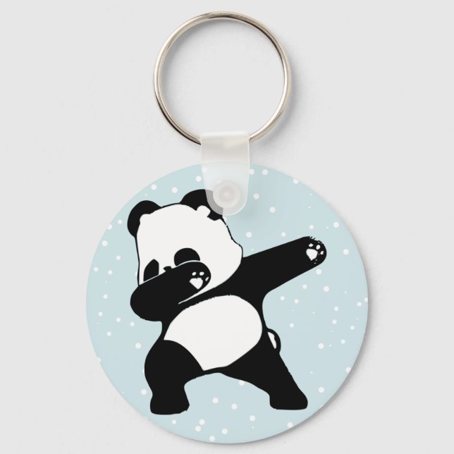 Dabbing Panda, , Funny Panda dab dance Key Ring (Front)