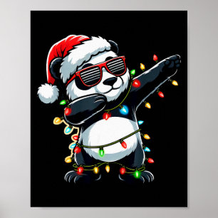 Dabbing Panda Xmas For Kids Boys Girl Panda Lover  Poster