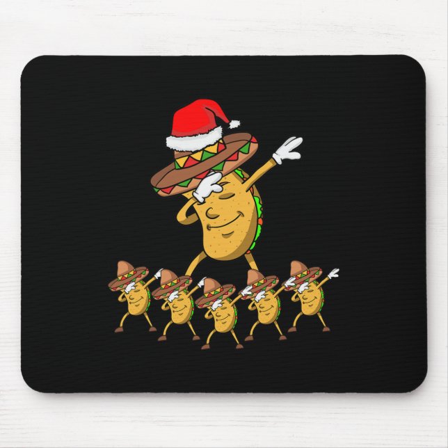 Dabbing Party Christmas Taco Funny Dab Gift  Mouse Pad (Front)