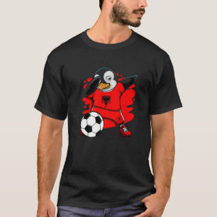 Dabbing Penguin Albania Soccer Fans Jersey Footbal T-Shirt