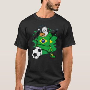 Dabbing Penguin Brazil Soccer Fans Jersey Football T-Shirt