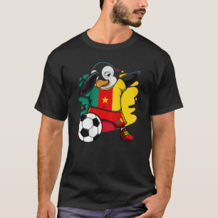 Dabbing Penguin Cameroon Soccer Fans Jersey Footba T-Shirt