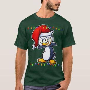 Dabbing Penguin Christmas Lights Dab Funny Penguin T-Shirt