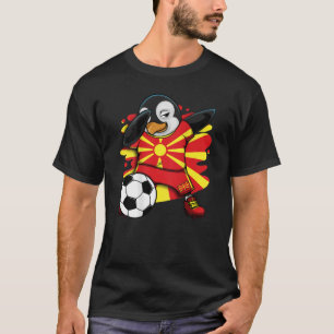 Dabbing Penguin Macedonia Soccer Fans Jersey Footb T-Shirt