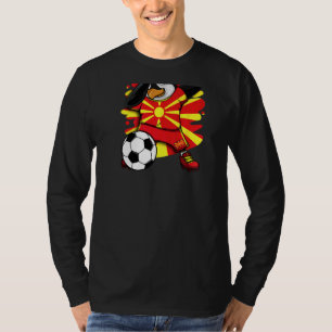 Dabbing Penguin Macedonia Soccer Fans Jersey Footb T-Shirt
