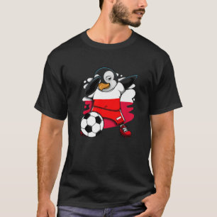 Dabbing Penguin Poland Soccer Fans Jersey Football T-Shirt