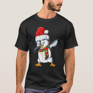Dabbing Penguin Santa Christmas Girls Boys Kids Gi T-Shirt