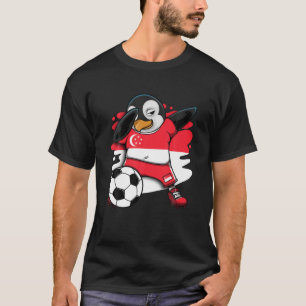 Dabbing Penguin Singapore Soccer Fans Jersey Footb T-Shirt