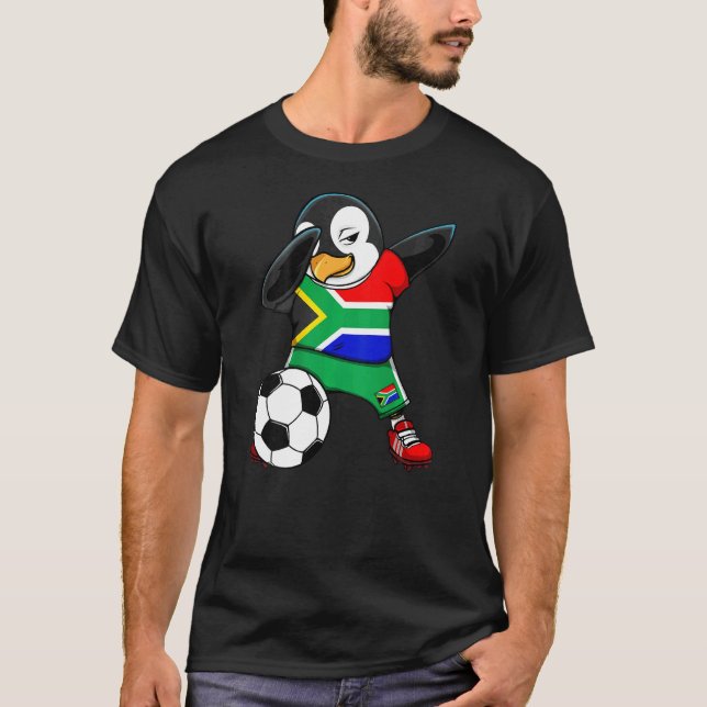 Dabbing Penguin South Africa Soccer Fans Jersey Fo T-Shirt (Front)