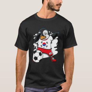 Dabbing Penguin South Korea Soccer Fan Jersey Foot T-Shirt