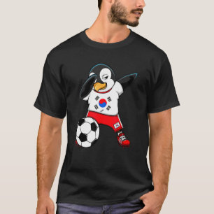 Dabbing Penguin South Korea Soccer Fan Jersey Foot T-Shirt