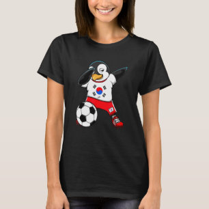 Dabbing Penguin South Korea Soccer Fan Jersey Foot T-Shirt