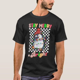 Dabbing Penguin Stay Merry and Bright Groovy Chris T-Shirt