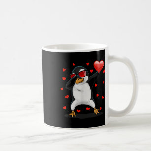 Dabbing Penguin Sungles Valentines Day Heart Girls Coffee Mug