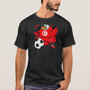 Dabbing Penguin Tunisia Soccer Fans Jersey Footbal T-Shirt
