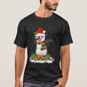 Dabbing Penguin Xmas Lighting Santa Hat Penguin Ch T-Shirt