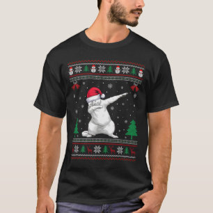 Dabbing Persian Cat Santa Hat Boys Girls Kids Chri T-Shirt