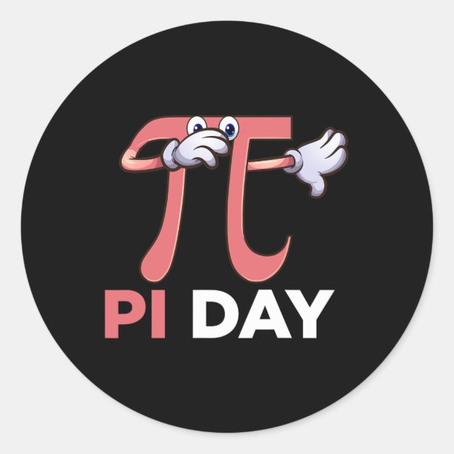Dabbing Pi Math Science Stem Gift 3.14 Pi Day  Classic Round Sticker (Front)