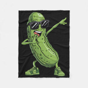 Dabbing Pickle Dancing Cucumber Funny Sungl Produc Fleece Blanket